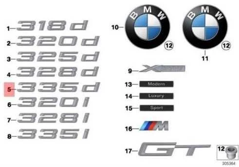Bmw 3 F34 Gt Etiketas Originalus 51147351956