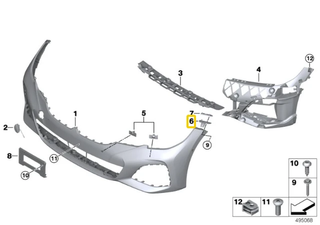 BMW 3 G20 bamperio apatinio laikiklio kreipiančioji priekinė kairė dešinė originali 51117422251