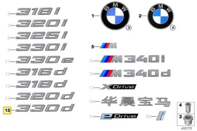 BMW 3 G20 G21 Etiketė Originalus 51147494328