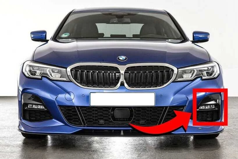 BMW 3 G20 G21 priekinis kairės pusės N/S rūko žibintų viršutinis apvadas su PDC 51118089207 originalus