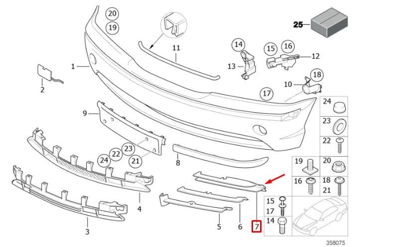 BMW 3 serijos E46 sedano priekinis bamperis, uždarytos grotelės N/S originalios 51117032615