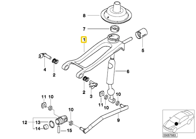BMW 325xi 330xd 330xi Shifting Arm Originalus 25111434658