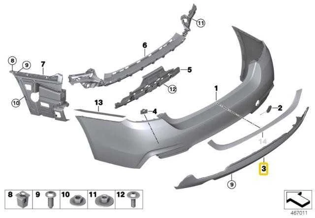 Bmw 4 F32 F33 F36 Galinio Stiklo Apsauga Originalus 51128054563
