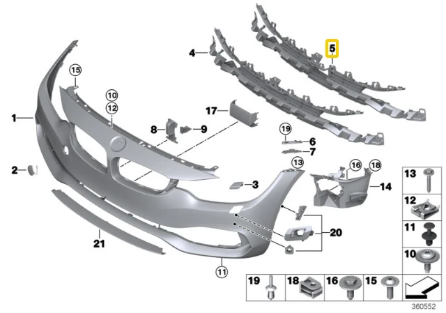 Bmw 4 F32 F33 F36 Orūs Įstatymas Oro Įėjimo Vidurys Originalus 51117295726