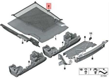 BMW 4 F33 F83 M4 Bagažinės Tinklinė Dėklas Originalus 51477368728