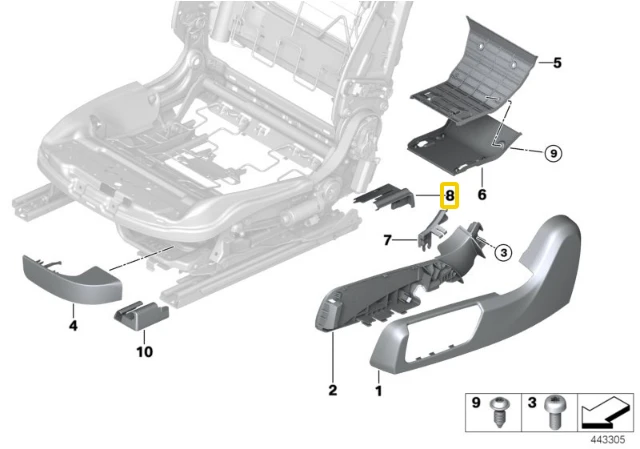 Bmw 4 F33 Vidinis Galinis Rėmo Dėžės Korys Originalus 52107374325
