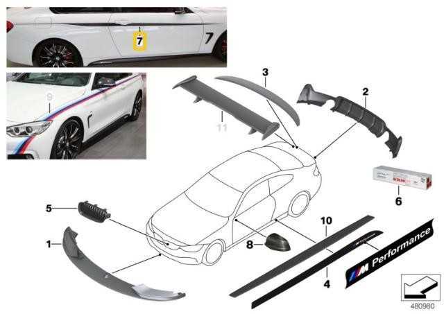 Bmw 4 F36 Gran Coupe Akcento Juostelė Kairė Originalus 51142406751
