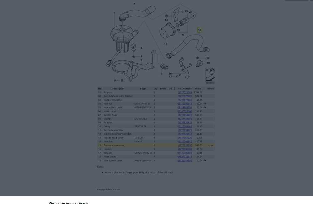 BMW 5 6 SERIES E60 E61 E61 E63 E64 oro siurblio žarnelė nuo siurblio iki 3 kanalų 11727556957 originali