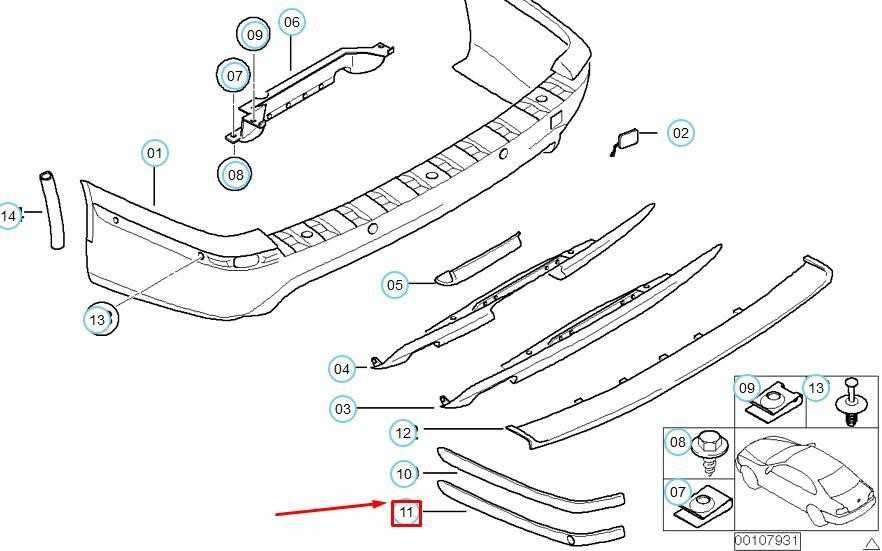 Bmw 5 E39 1996 2003 Galinė Kairė Stossleiste Originalus 51127901491