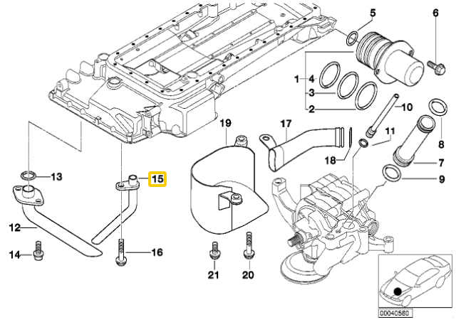Bmw 5 E39 Aukštos Aliejaus Karnizo Vamzdžio Išeiga Originalus 11131407557