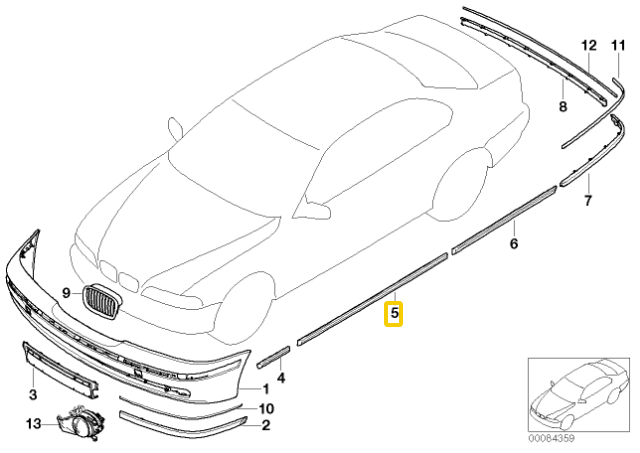 BMW 5 E39 Chromo Priekinis Dešinės Durys Primed Originalus 51137036706
