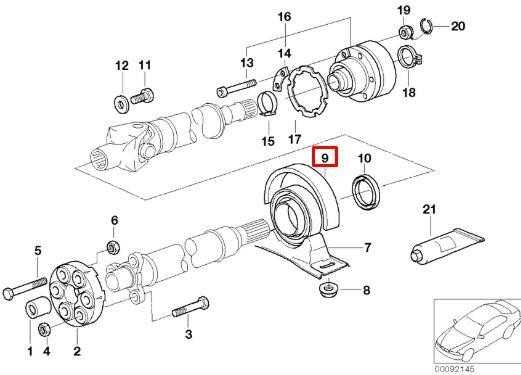 BMW 5 E39 Mittellager 1997 2003 Originalus 26121229431