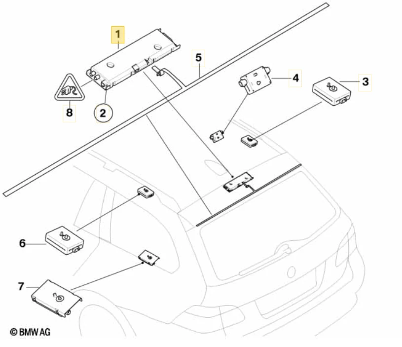 Bmw 5 E61 E61 Lci Antenos Stiprintuvo Ivariavimas Originalus 65209183563