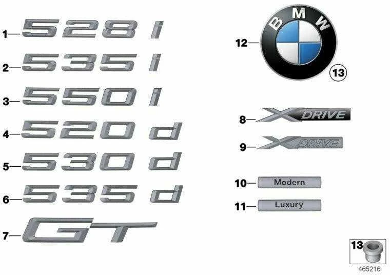 Bmw 5 F07 Gt Etiketas Originalus 51147239730