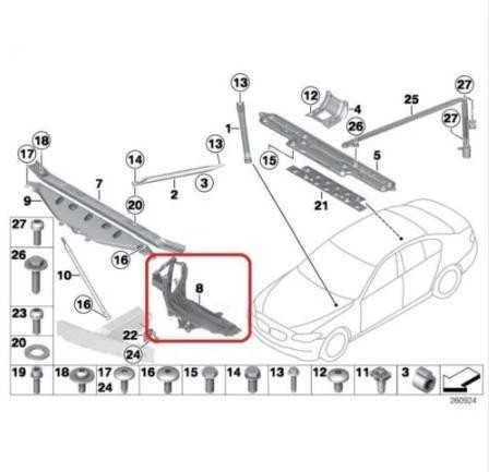 Bmw 5 F07 Gt Kairysis Palaikymas Originalus 51647200777