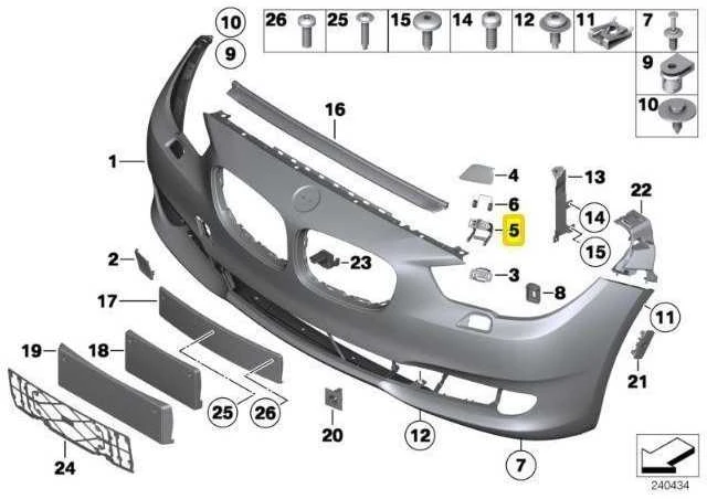 Bmw 5 F07 Gt Kairysis Svoris Originalus 51117128695