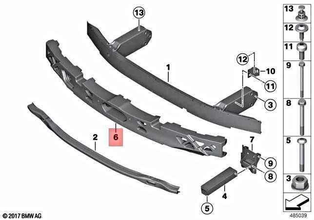 BMW 5 F07 GT Smūgio Absorberio Viršus Originalus 51118050018