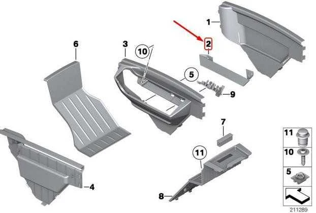 BMW 5 F07 GT Tension Strap Originalus 51169142147