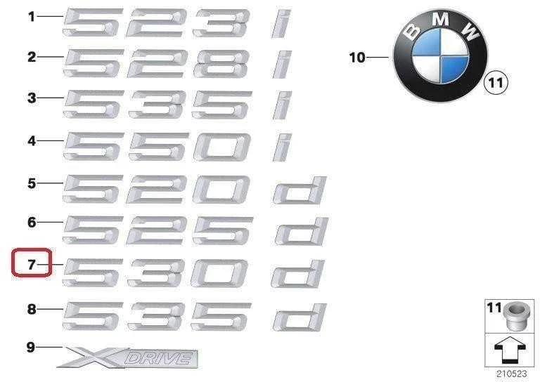 Bmw 5 F10 Etiketė Originalus 51147219547