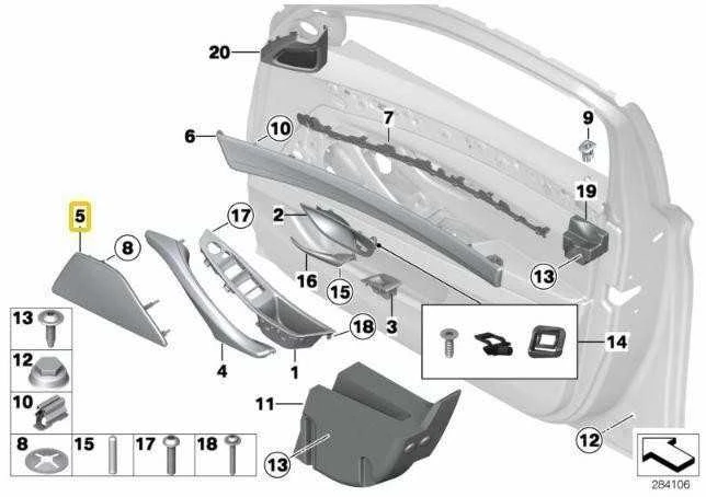 Bmw 5 F10 F11 Kairys Garsiakalbio Dangtis Originalus 51417225967