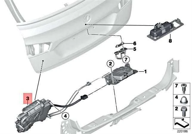 BMW 5 F11 Trunk Lid Power Lock Drive Originalus 51247330649