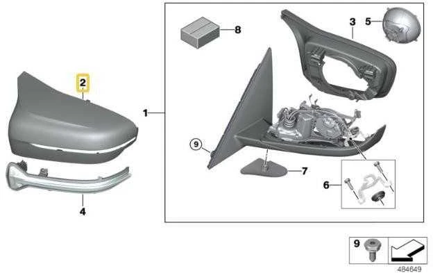 Bmw 5 F90 M5 Kairysis Primintas Dangtelis Originalus 51168073275