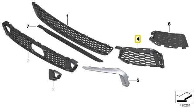 BMW 5 G30 G31 Kairysis Atvėjimo Angos Grillis Originalus 51118063421