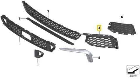Bmw 5 G30 G31 Oro Kairės Įsiurbimo Angos Grotelis Originalus 51118064964