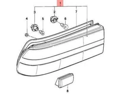 BMW 5 serijos e28 sedanas galinis dešinės pusės galinis žibintas 63211374740 originalus