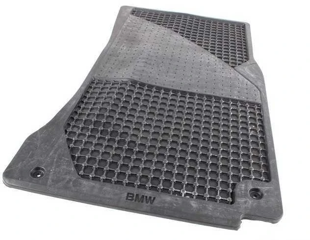 BMW E39 5 serijos priekinės gumos kilimėlių komplektas (kairės pusės vairavimui), originalūs, 82559405043
