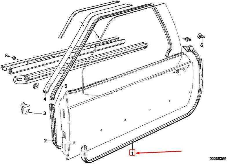 BMW 6 E24 Kairysis Durų Sandariklis Originalus 51211843923