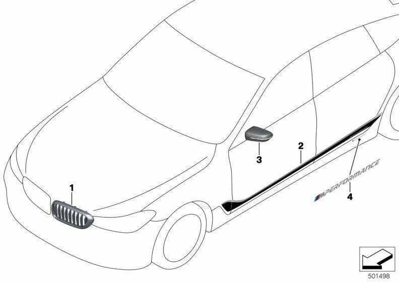 Bmw 6 G32 Gt 09 2016 12 2019 Folierung Frozen Juodas links Originalus 51142447018