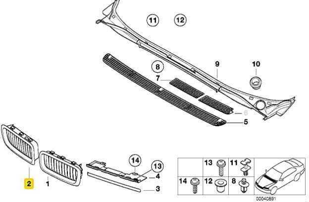 Bmw 7 E38 1993 2001 Kairysis Ziergitter Originalus 51138172280