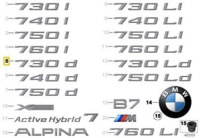 Bmw 7 F01 Etiketas Originalus 51147187125