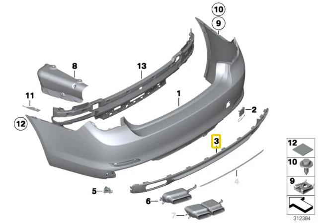 Bmw 7 F01 F02 F03 Galinio Prikloso Danga Pagaminta Originalus 51127209920