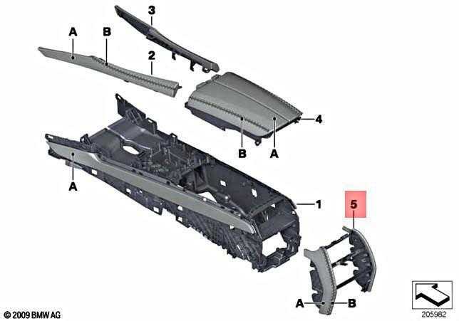 Bmw 7 F01 F02 F04 Centre Console Galas Viršutinė Dėklas Originalus 51167967810