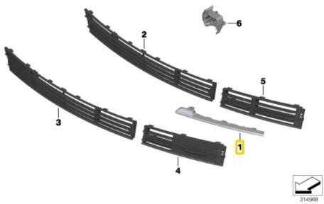 Bmw 7 F01 F02 Kairysis Moldingas Originalus 51137295355