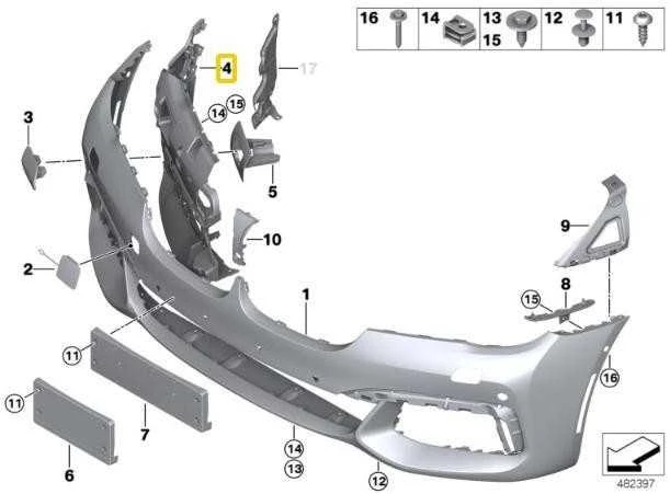 BMW 7 G11 G12 Dešinysis Rūko Žibintų Palaikymas Originalus 51118061130