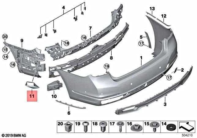 Bmw 730d 730dX 740dX 740i 745e 750dX 750iX Dešinysis Absorberio Vamzdis Originalus 51127475276