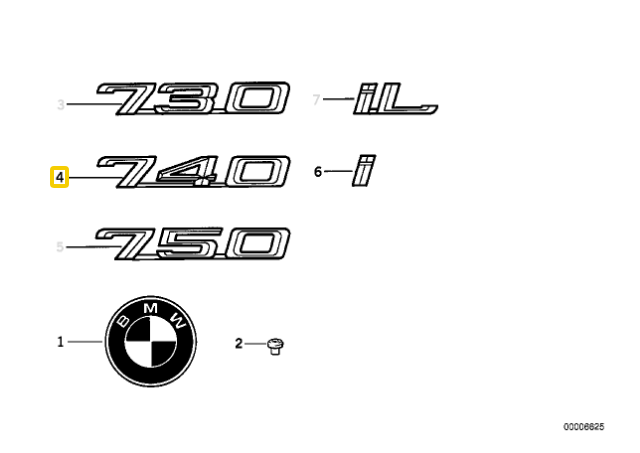 Bmw 740 7 E32 E38 Galinio Emblema Lipdukas Originalus 51148139836