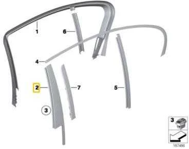 Bmw 750i F01 2008-2015 Galvos Stulpelio Uždangos Kairysis Originalus 51357177955