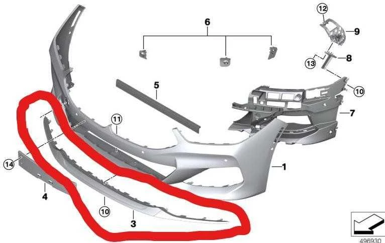 BMW 8 G14 G15 Priekinis Oro Dėžės Gaubtas Originalus 51118077058