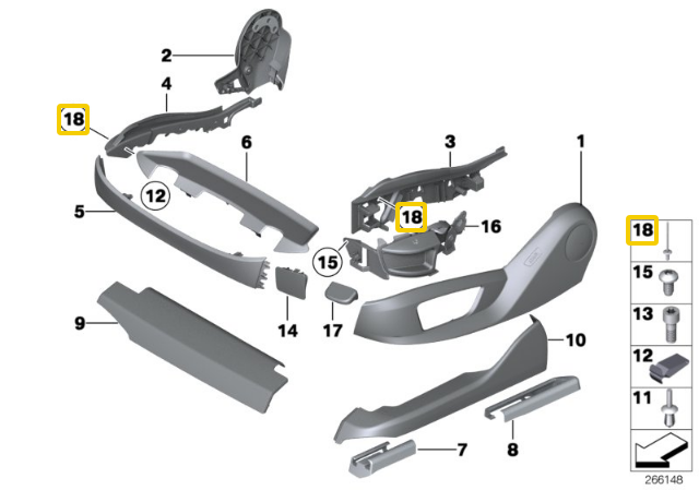 BMW Aklas Rivetas 5 F07 GT F10 F11 G30 F90 M5 G31 G32 52107042164 Originalus