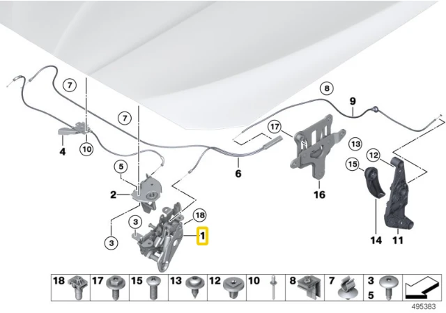 BMW Aktyvus Gaubto Užraktas 5 F10 F11 6 F06 F12 F13 7 F01 F02 Originalus 51237184442