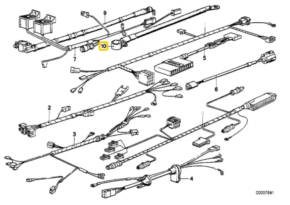BMW Akumuliatoriaus laidas, neigiamas Originalus 12421719664 3' E30