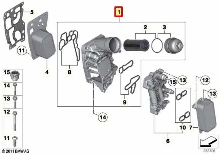 Bmw Alyvos Filtras F10 F11 F01 F02 X5 E70 F15 X6 E71 F16 Originalus 11428515153