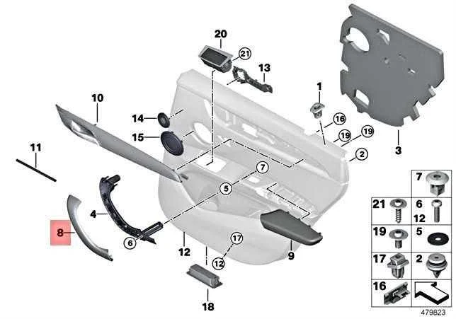 BMW apdailos durų traukė dešinėje juodoje 51417417514 originali