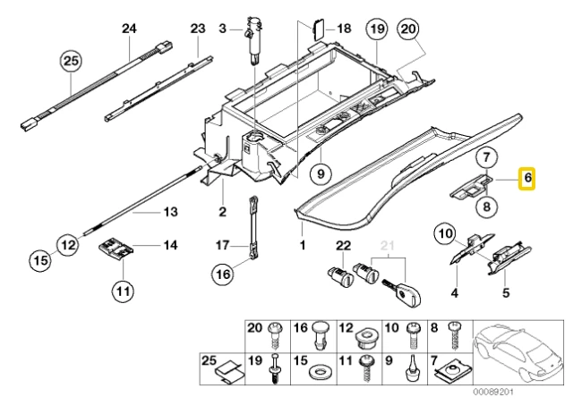 Bmw Apsauginė Durelių Užraktas E46 E90 E91 E92 E93 E60 E61 X3 Originalus 51168200678