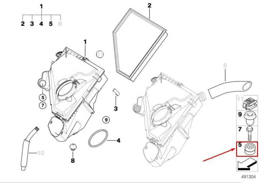 BMW atjungimo elementas Oro filtro korpusas 13717539911 Originalus