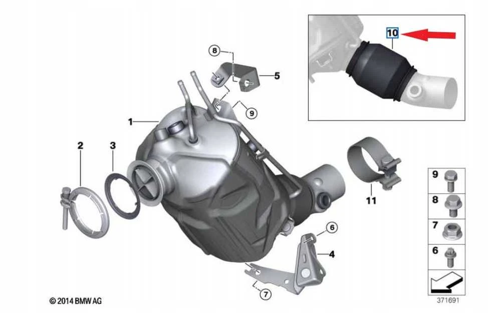 BMW Atskiriamasis elementas F20 F21 F30 F31 Originalus 18308589078